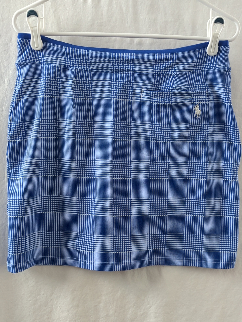 Polo Golf Ralph Lauren Blue Plaid Performance Stretch Skort Skirt Medium M